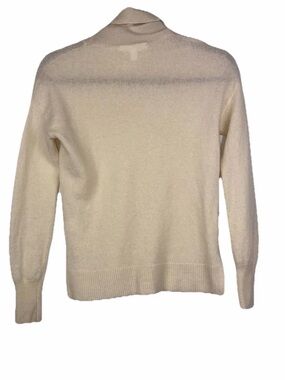 Nordstrom Women's‎ Sweatshirt Sz S 100% Cashmere Cream Turtleneck Preppy Chic